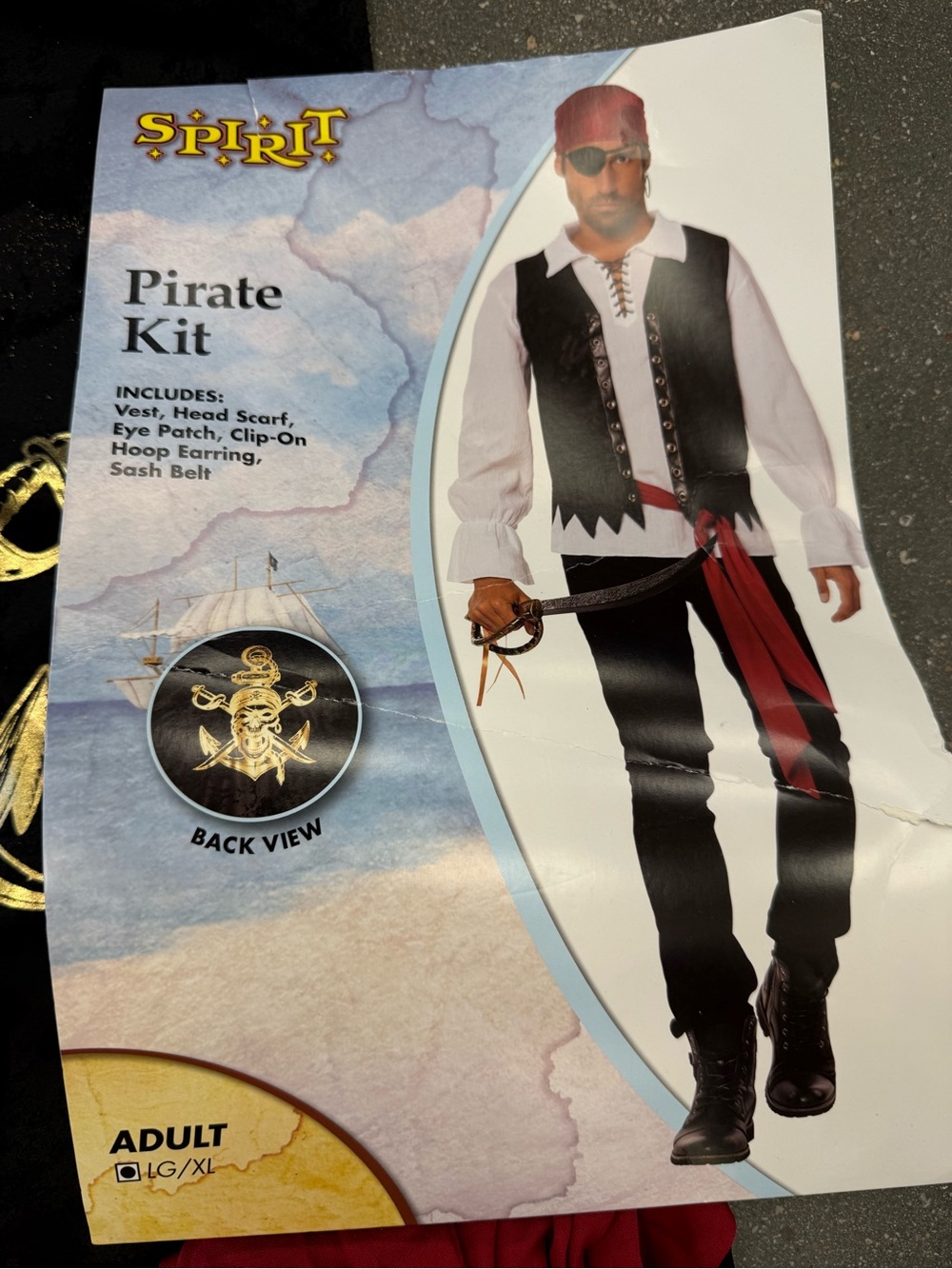 Spirit Pirate Kit - Black, Red & White Kids Costume